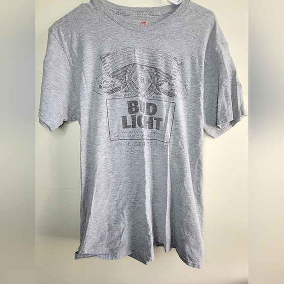 Men's Bud Light Hanes Lightweight T-shirt, Size Large - Picture 1 of 3